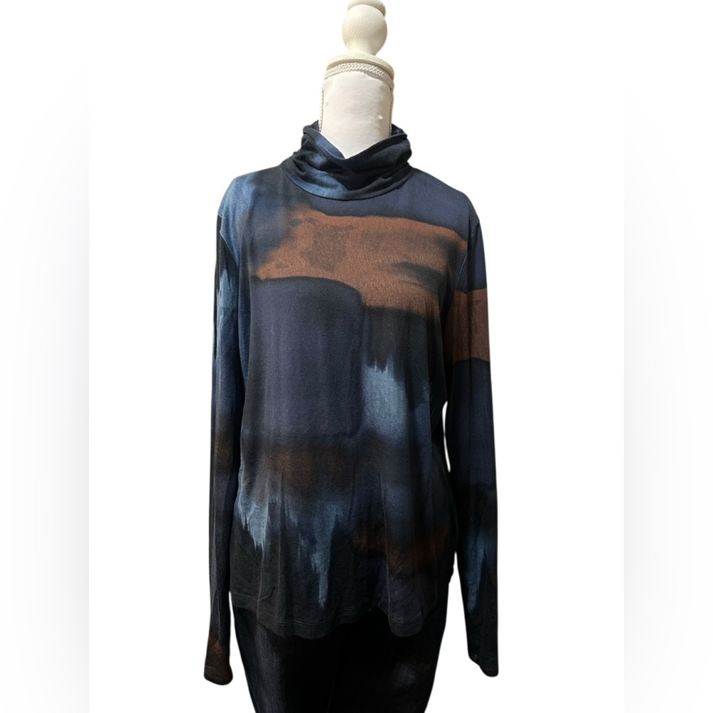 Michael Stars Clara Turtle neck long sleeve blouse size XL - Picture 2 of 7